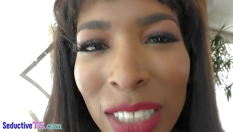 Sexy tranny fucks her man's ass