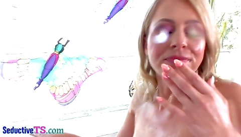 Blonde with huge tits gets fucked by her boyfriend